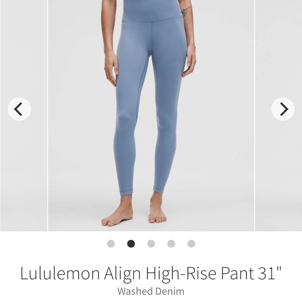 NWT Lululemon Align 31” Washed Denim Blue.  Size 8.